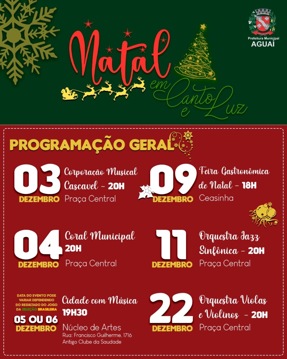Prefeitura define Programação de Natal - Prefeitura Municipal de Aguaí